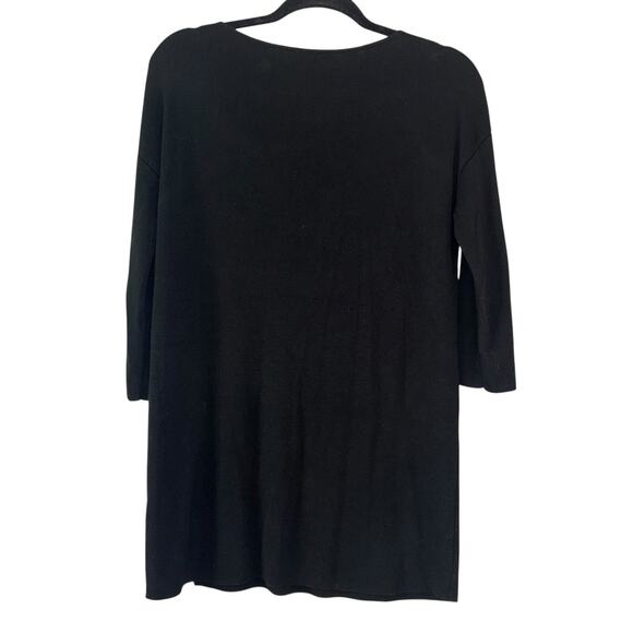 Eileen Fisher Black White Color Block Tunic Mini Dress Shirt Womens S Minimalist - Picture 2 of 9